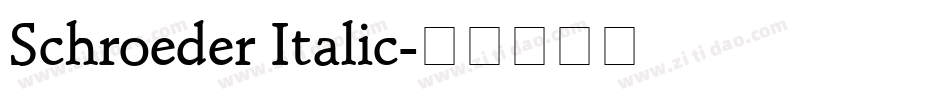 Schroeder Italic字体转换